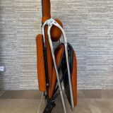 Lama 1970 relax armchair, orange velvet lounge chair