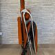Fauteil relax Lama 1970 chaise longue velour orange