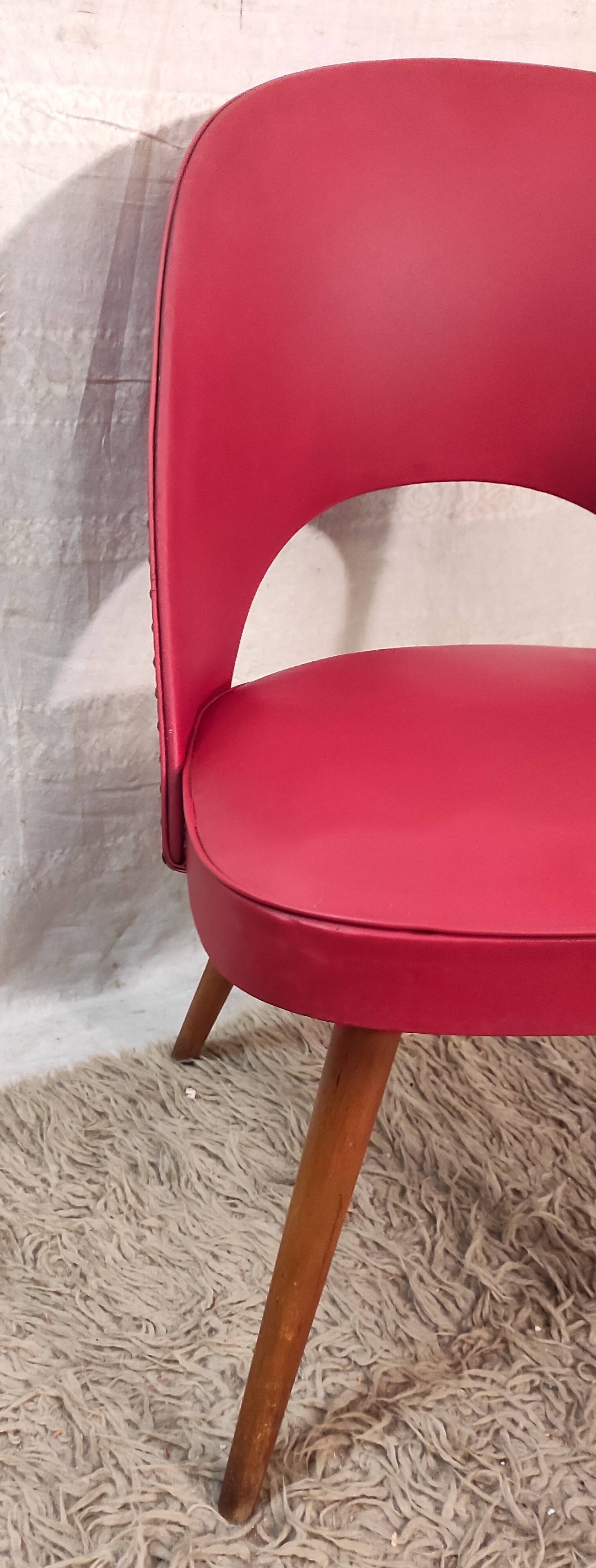 Red Bauhaus cocktail chair by Thonet - 1950s/60s