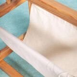 Bohemian magazine rack in vintage 70s pine style.