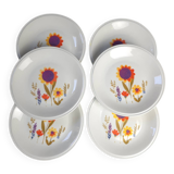 6 Assiettes dessert Porcelaine Sologne 1970