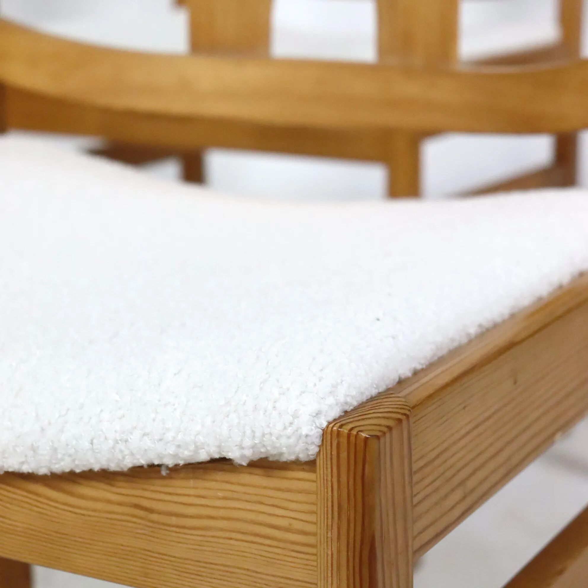 Set of four pine chairs from the 1960s.