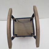 Fauteuil à bascule pour poupées en bois décoré couleur gris / bleu