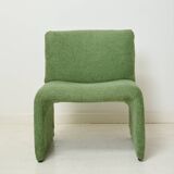 Green velvet armchair, 1970