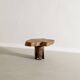 Vintage Small French Free Form Sculptural Side Wooden Sofa Table, 1960s