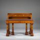 Wilhelmine secretary in walnut & exotic veneer with leather top