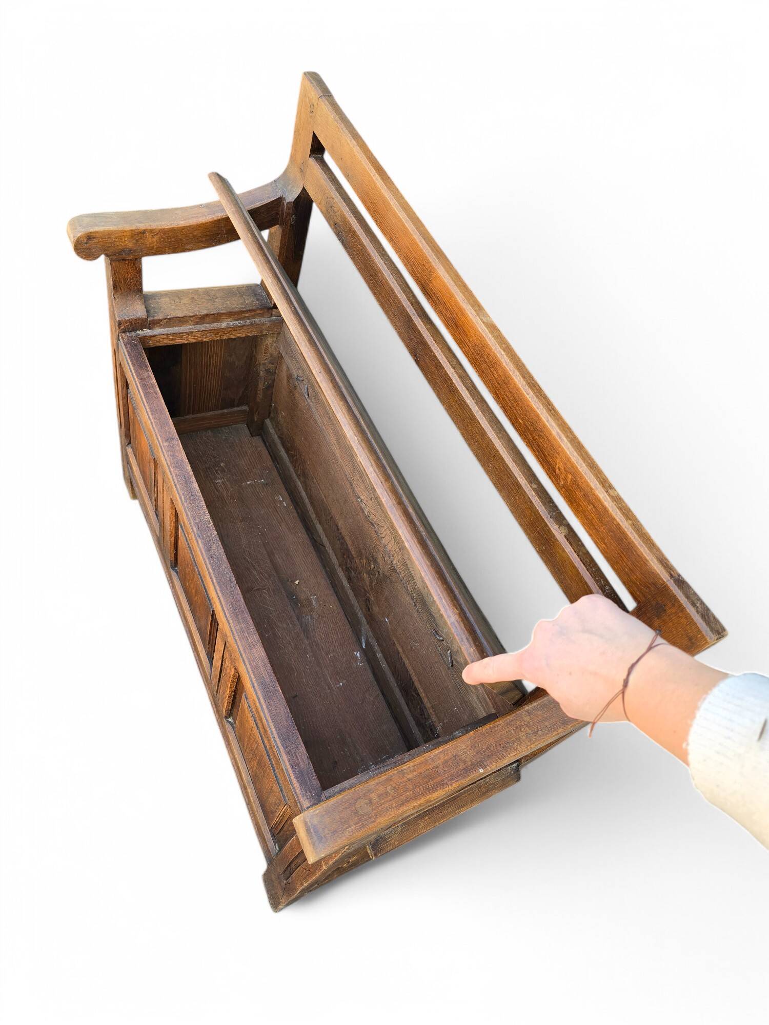 Vintage solid wood storage bench