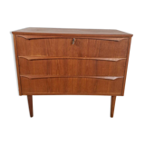 Small vintage chest of drawers with three drawers – Scandinavian mid-century teak design, 1960s