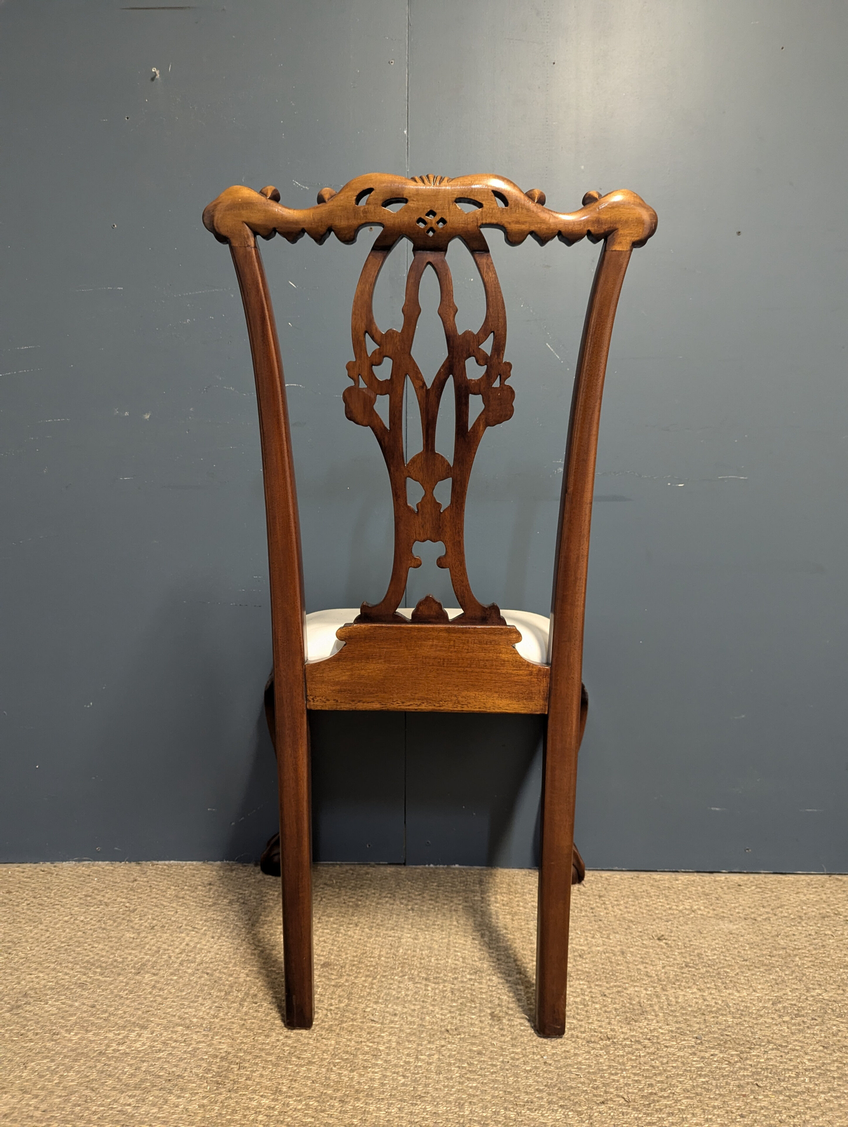 Chippendale style solid mahogany chair
