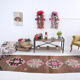 Geometric brown oushak runner rug, 97x326cm