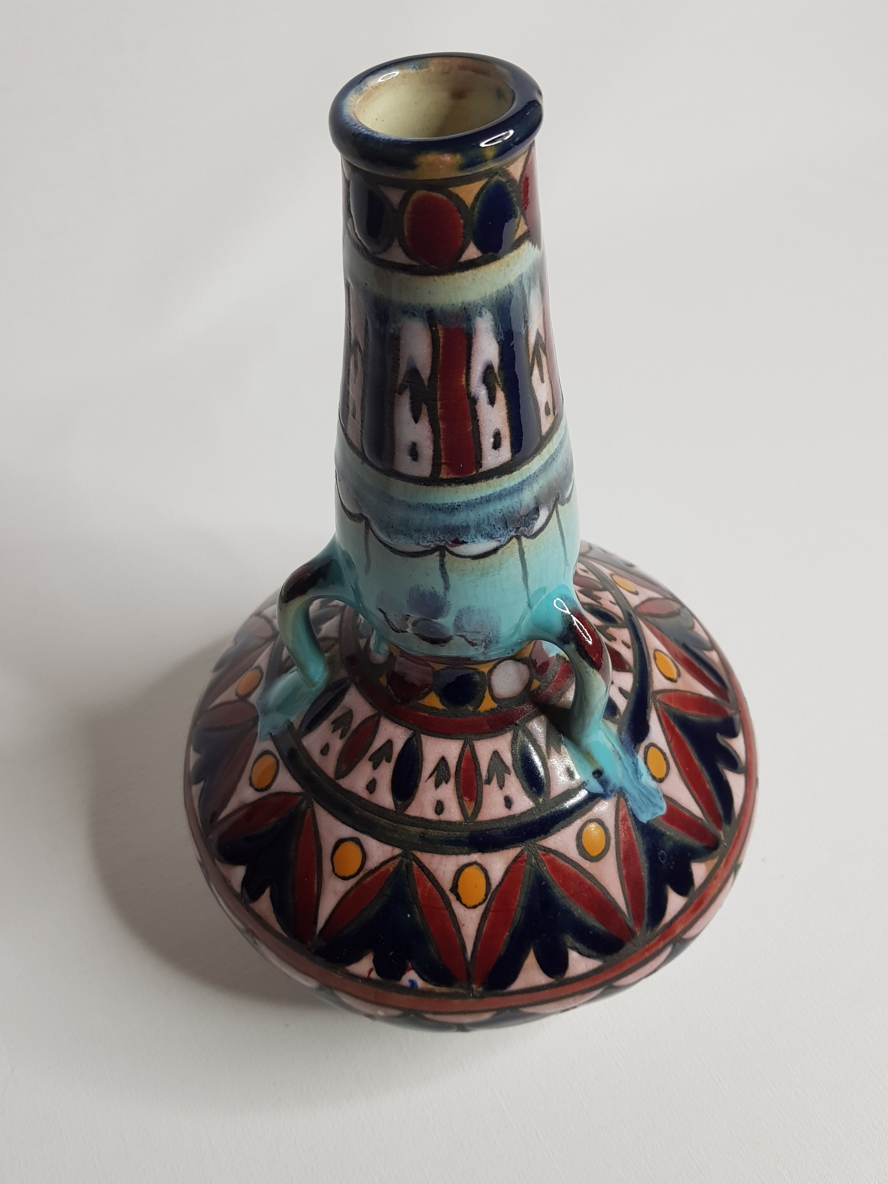 Old colorful earthenware vase 1930
