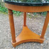 Antique Empire style pedestal table with marble top
