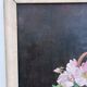 Set of vintage original flower oil paintings, flower still life pair