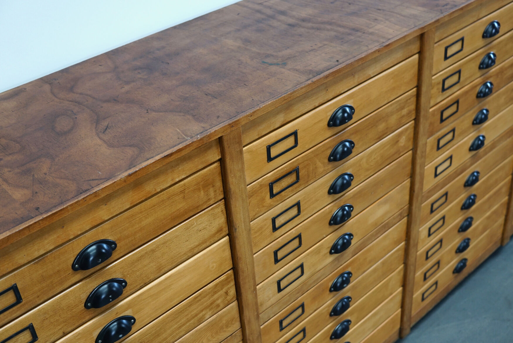 German beech apothecary cabinet, 1930s