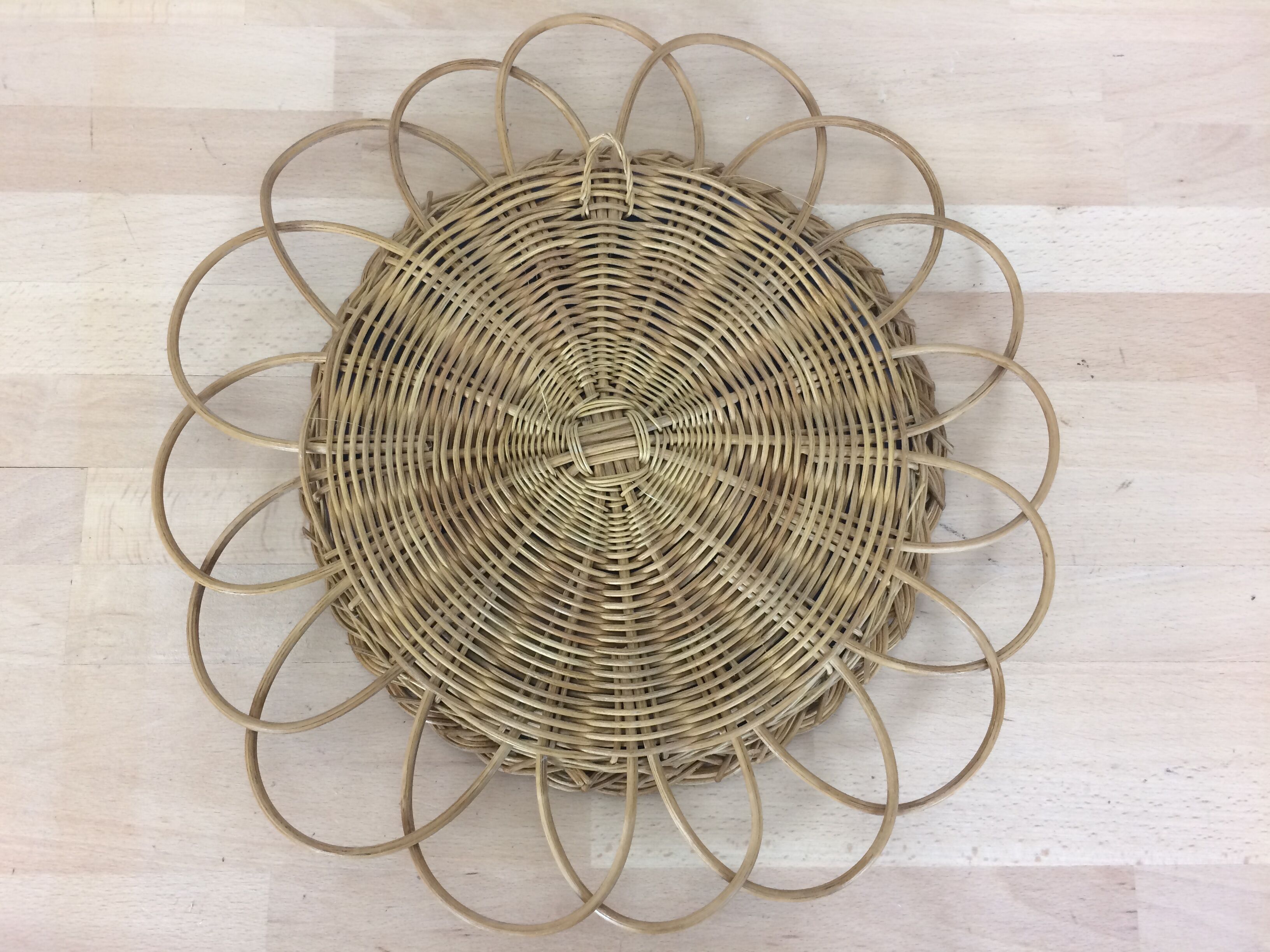 Mirror sun rattan 39 cm