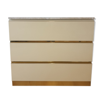 Chest of drawers with travertine