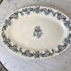 Plat oval Terre de Fer Longchamps Louis XVI 19ème