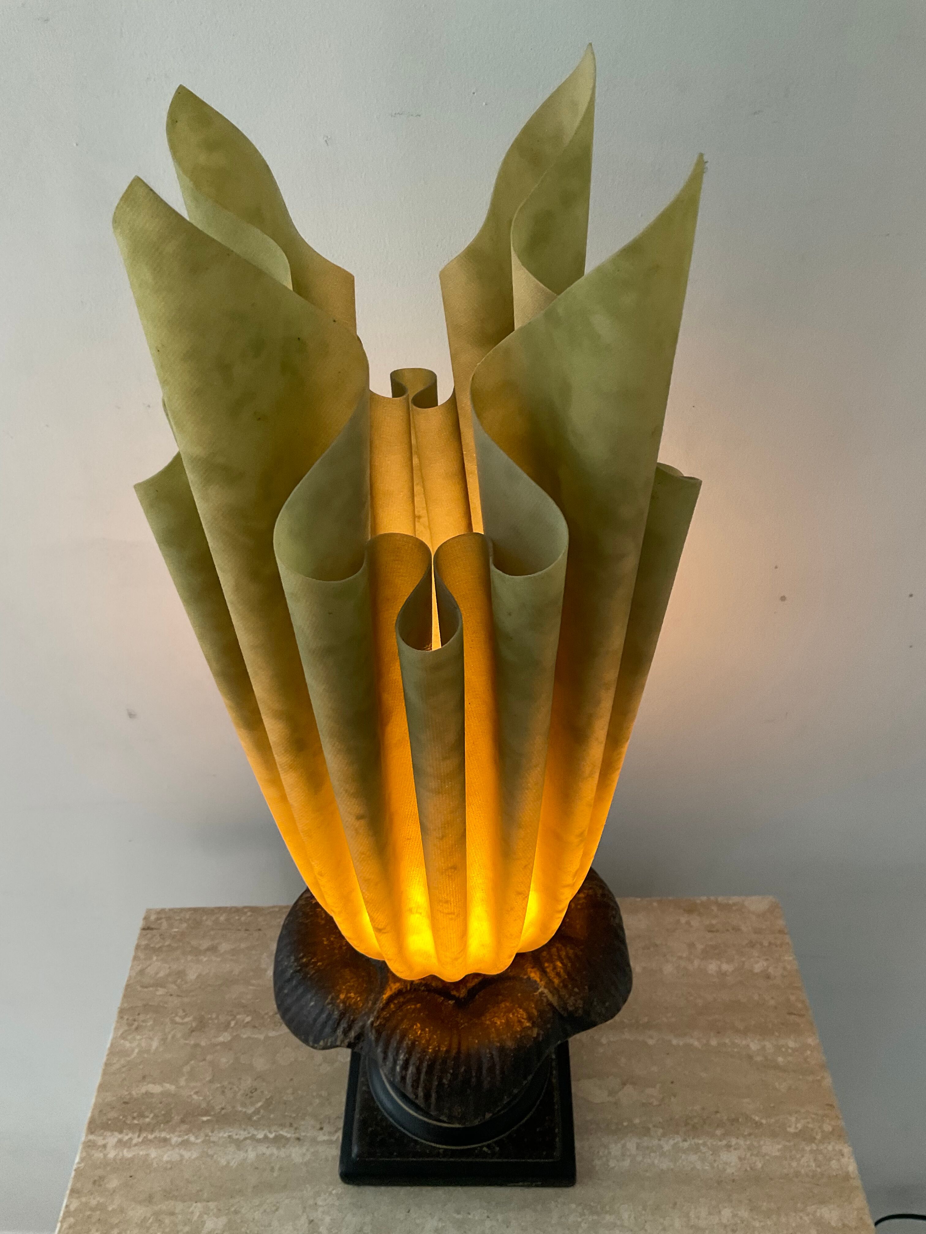 Georgia Jacob gold leaf lamp from the 70s and 80s signed