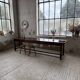 Table XXL noyer massif foncé 3m