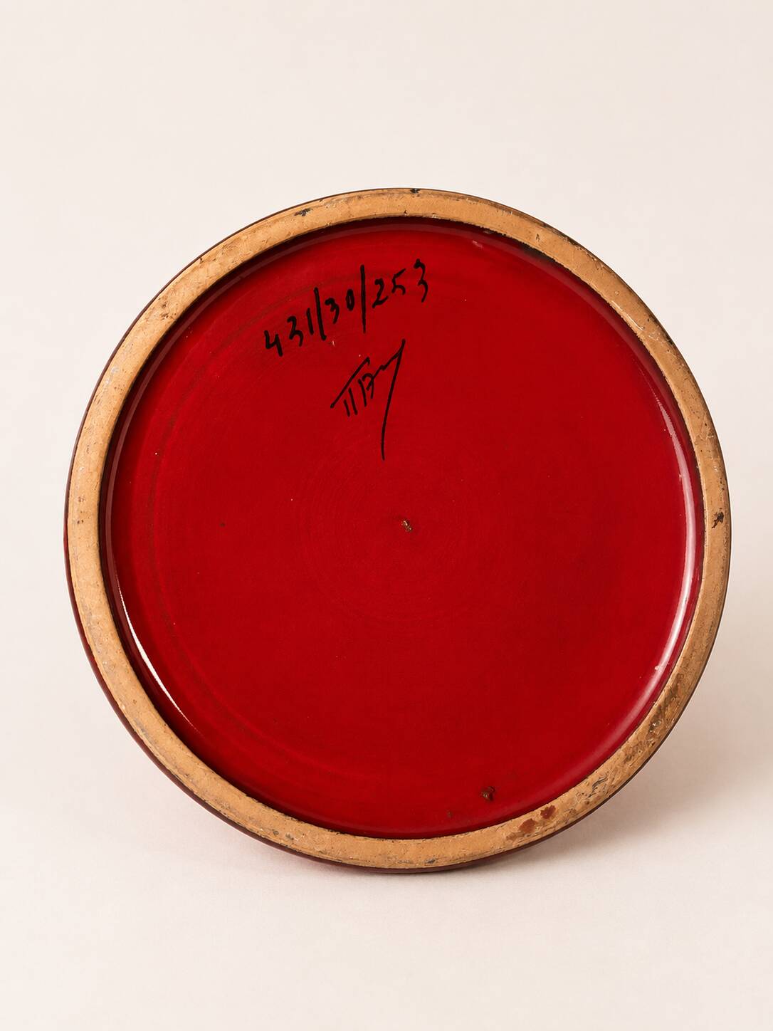 Red vase with engraved decoration, Aldo Londi for Bitossi, Italy, 1960s–1970s.