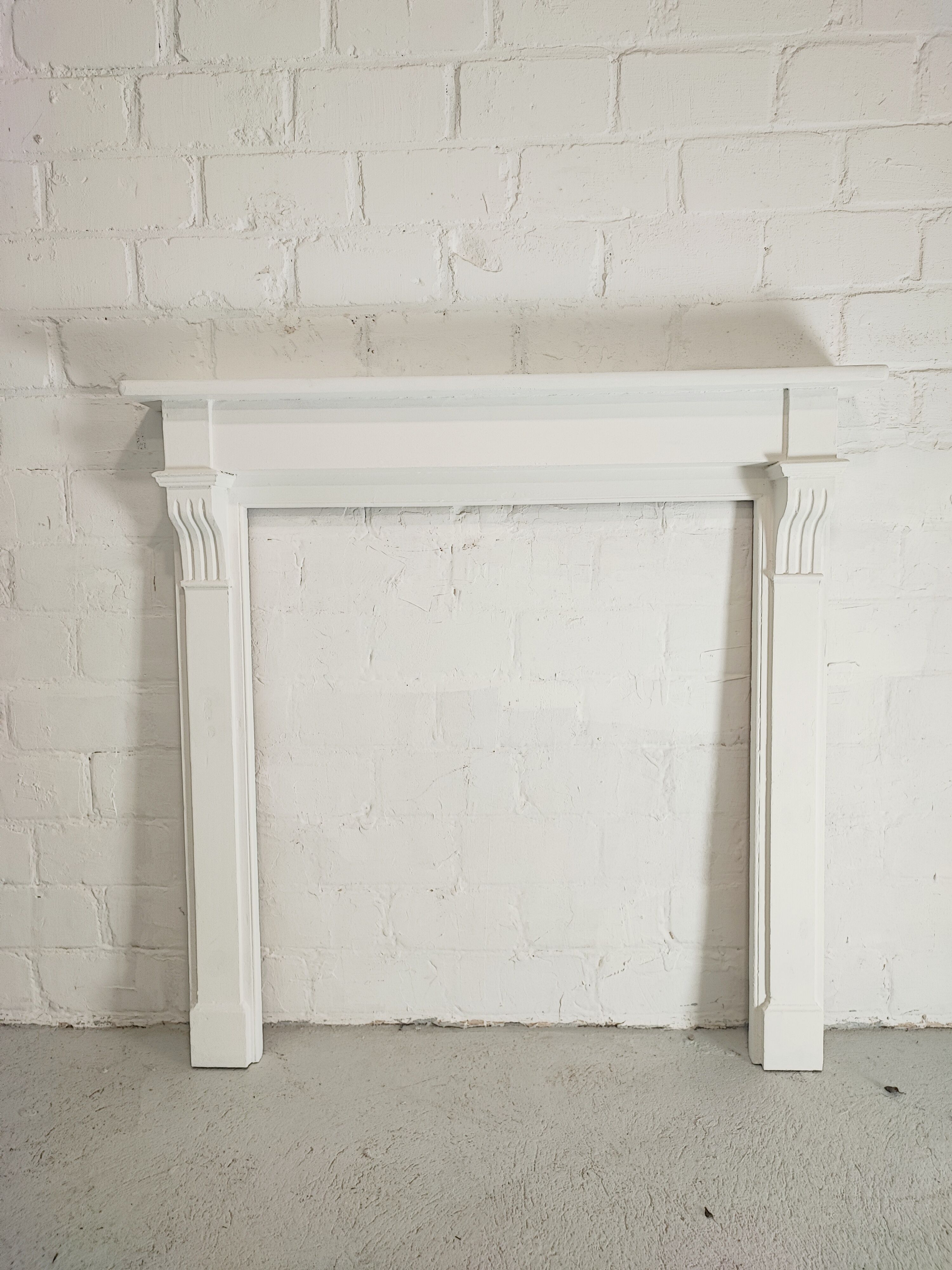 White fireplace mantle