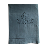 Old linen and cotton sheet tinted in gray green