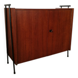 Buffet scandinave  2 portes teck, piètement échelle