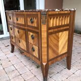 Transition Louis XV-Louis XVI chest of drawers - Marquetry, rosewood