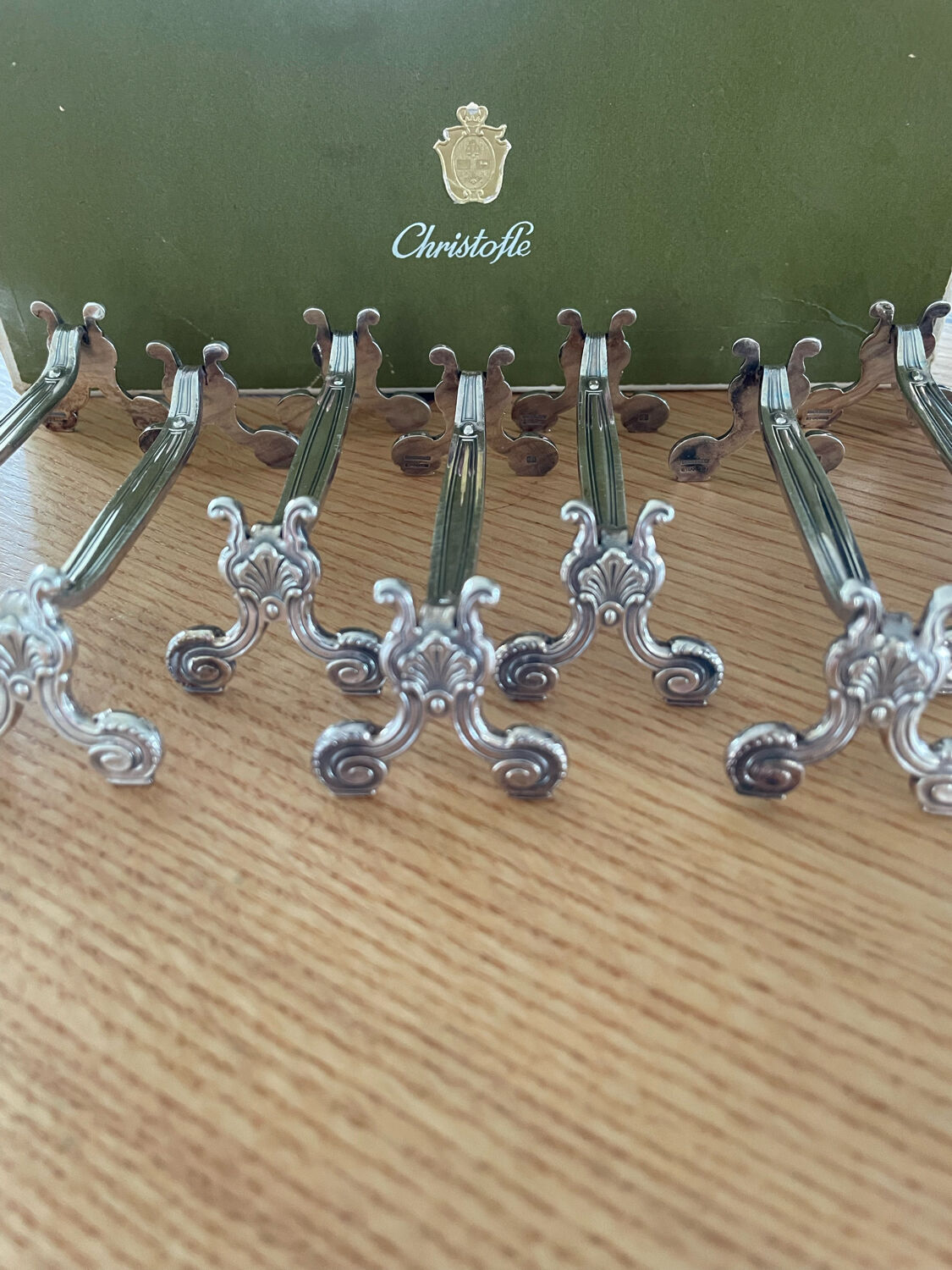 12 christofle silver metal knife holder