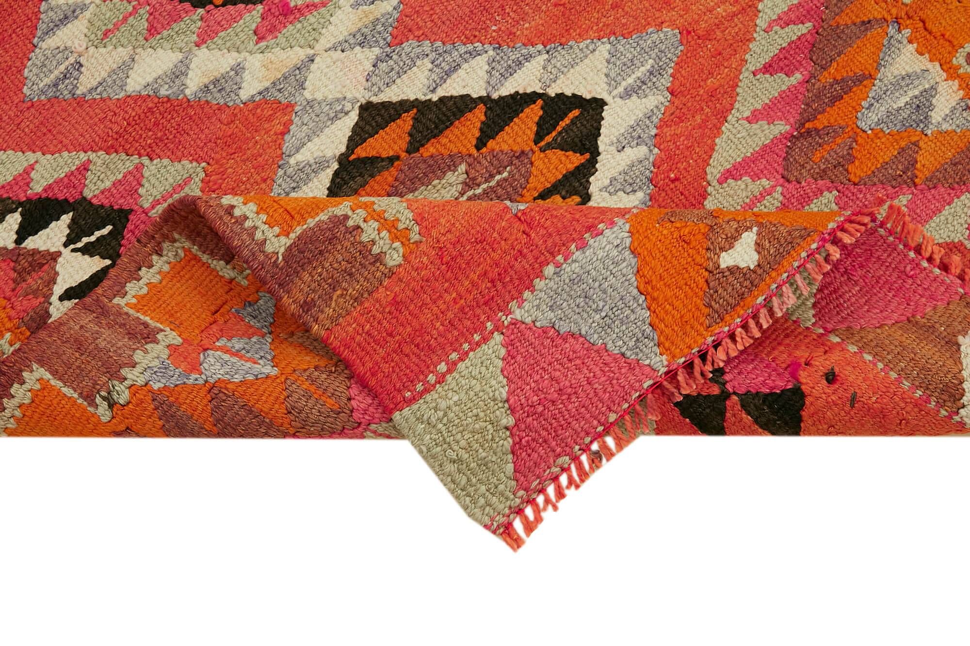 Turkish Handwoven Vintage Herki Kilim 95 cm x 337 cm