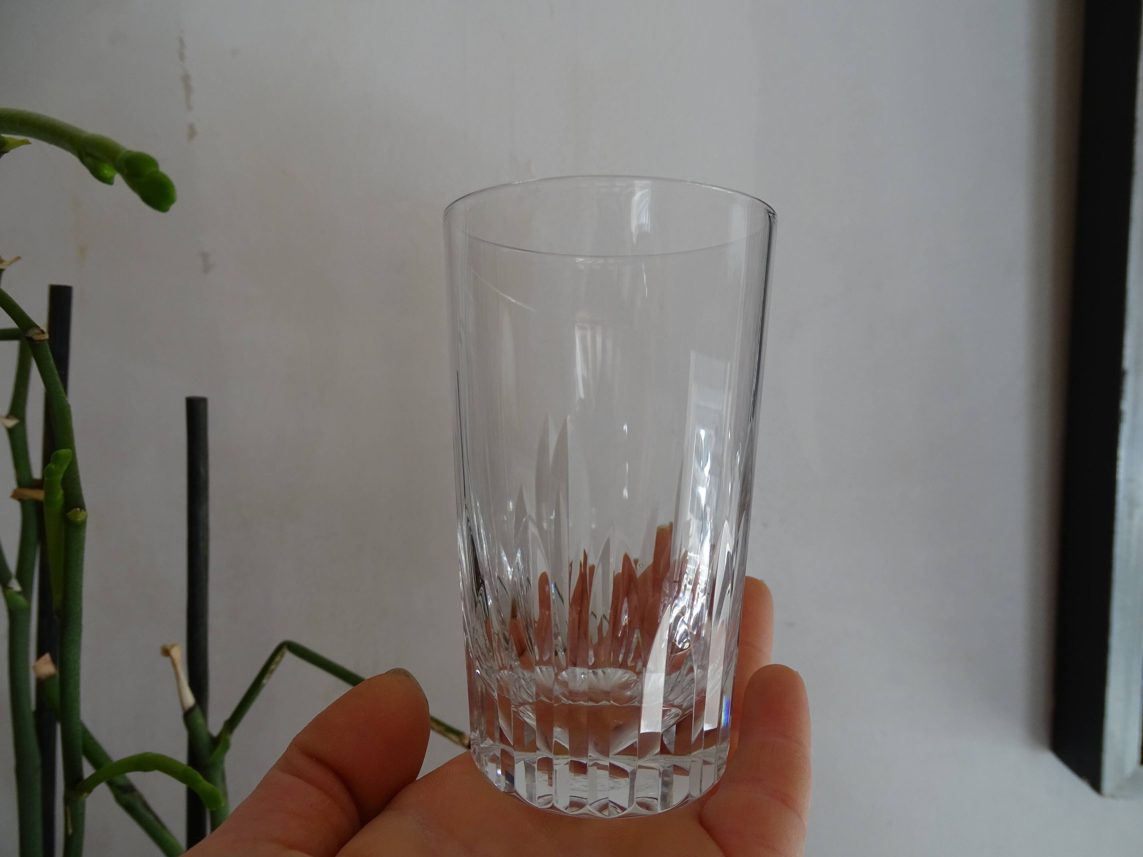 3 glass cut crystal Baccarat signed different
