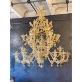 Contemporary Venetian "Ca Rezzionico" Gold Murano Glass Chandelier