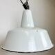 Industrial white enamel factory pendant lamp from zaos, 1960s