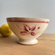 Old earthenware bowl on a pedestal, Digoin Sarreguemines model Georg.
