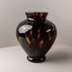 Vintage Murano Glass Vase and Bowl in Tortoise Shell Optic - Amber-Brown Glass Art