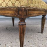 Louis XVI period wooden and velvet ottoman