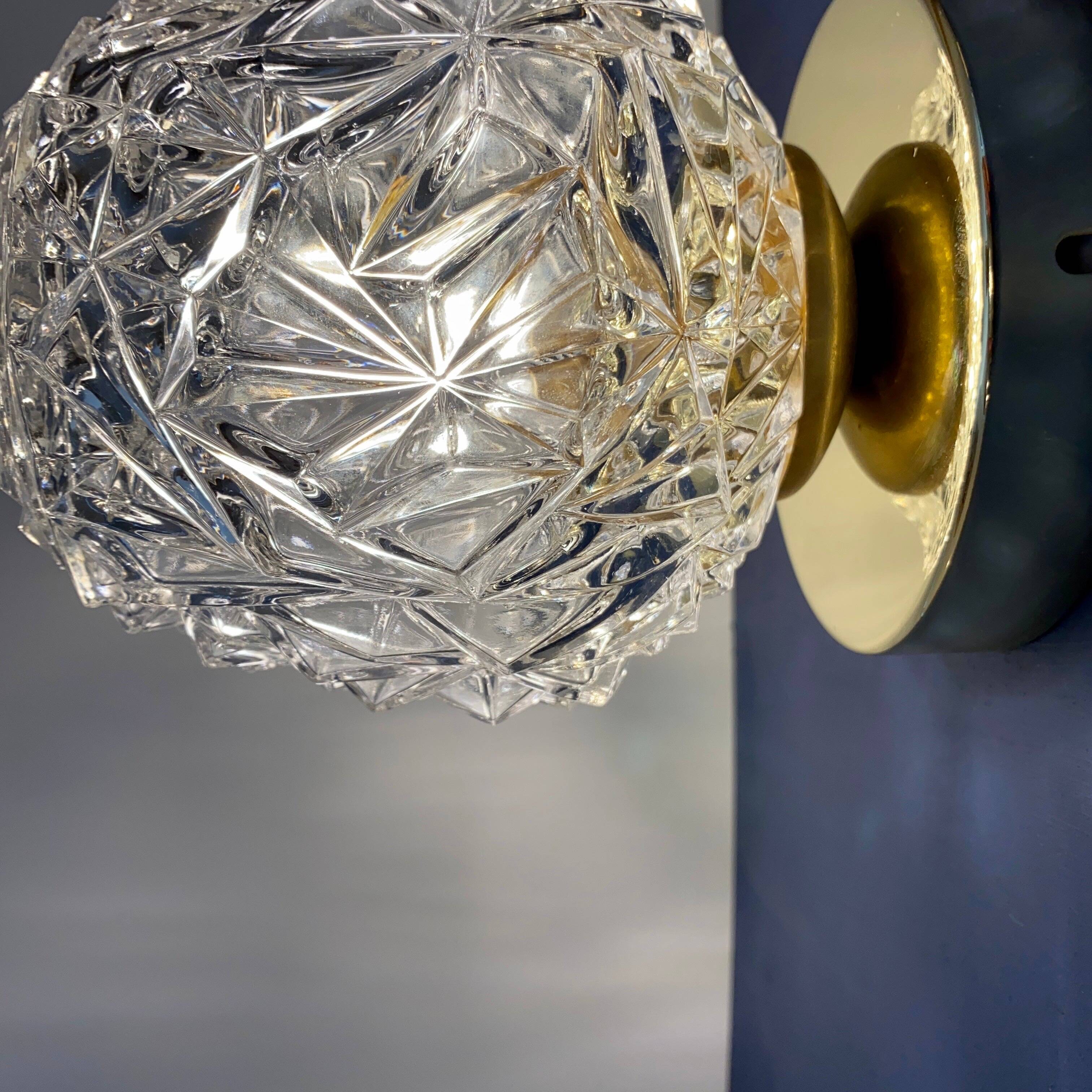 Vintage globe wall / ceiling light in molded glass