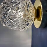 Vintage globe wall / ceiling light in molded glass