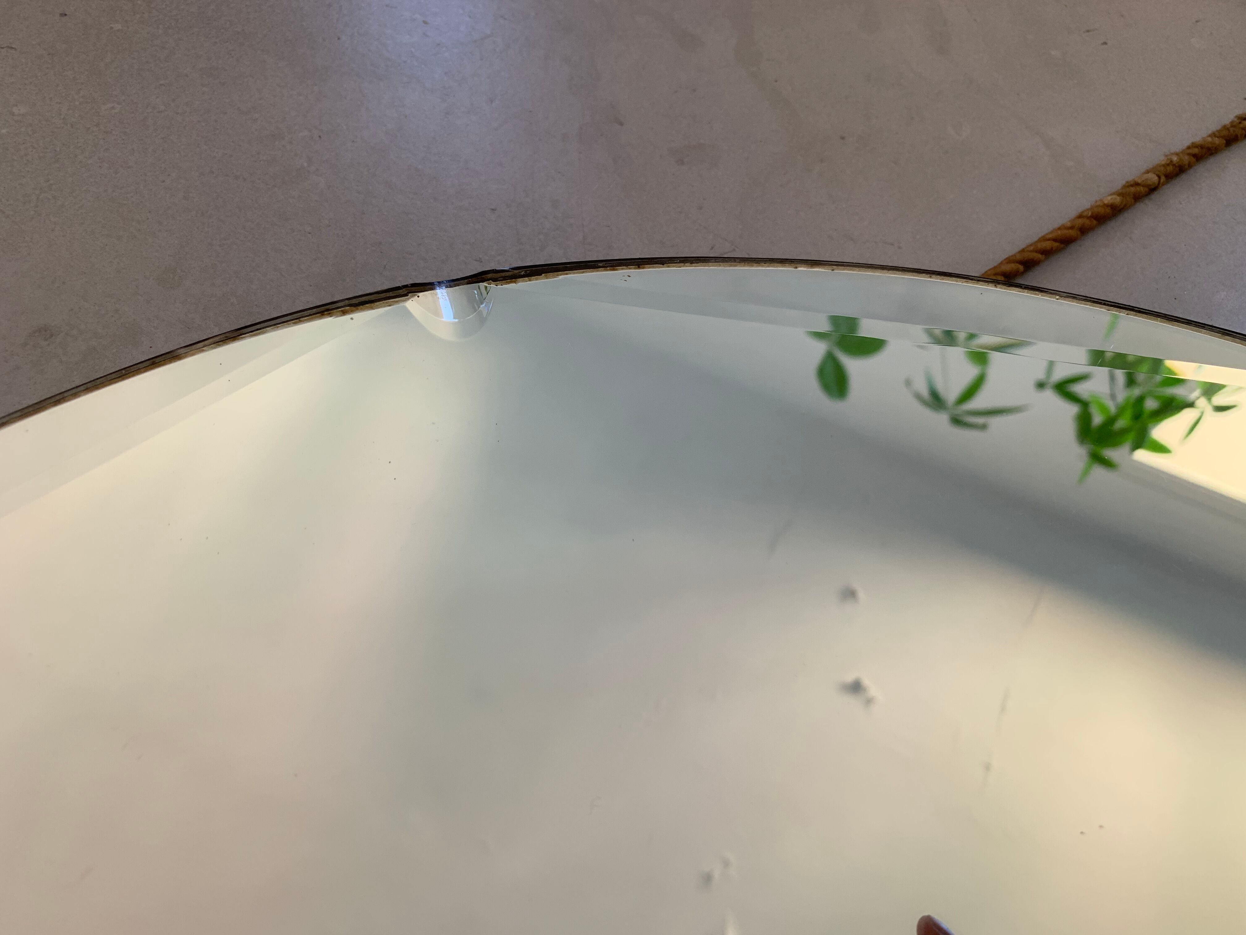 Old beveled round mirror 60cm