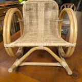 Child's rocking chair in rattan
