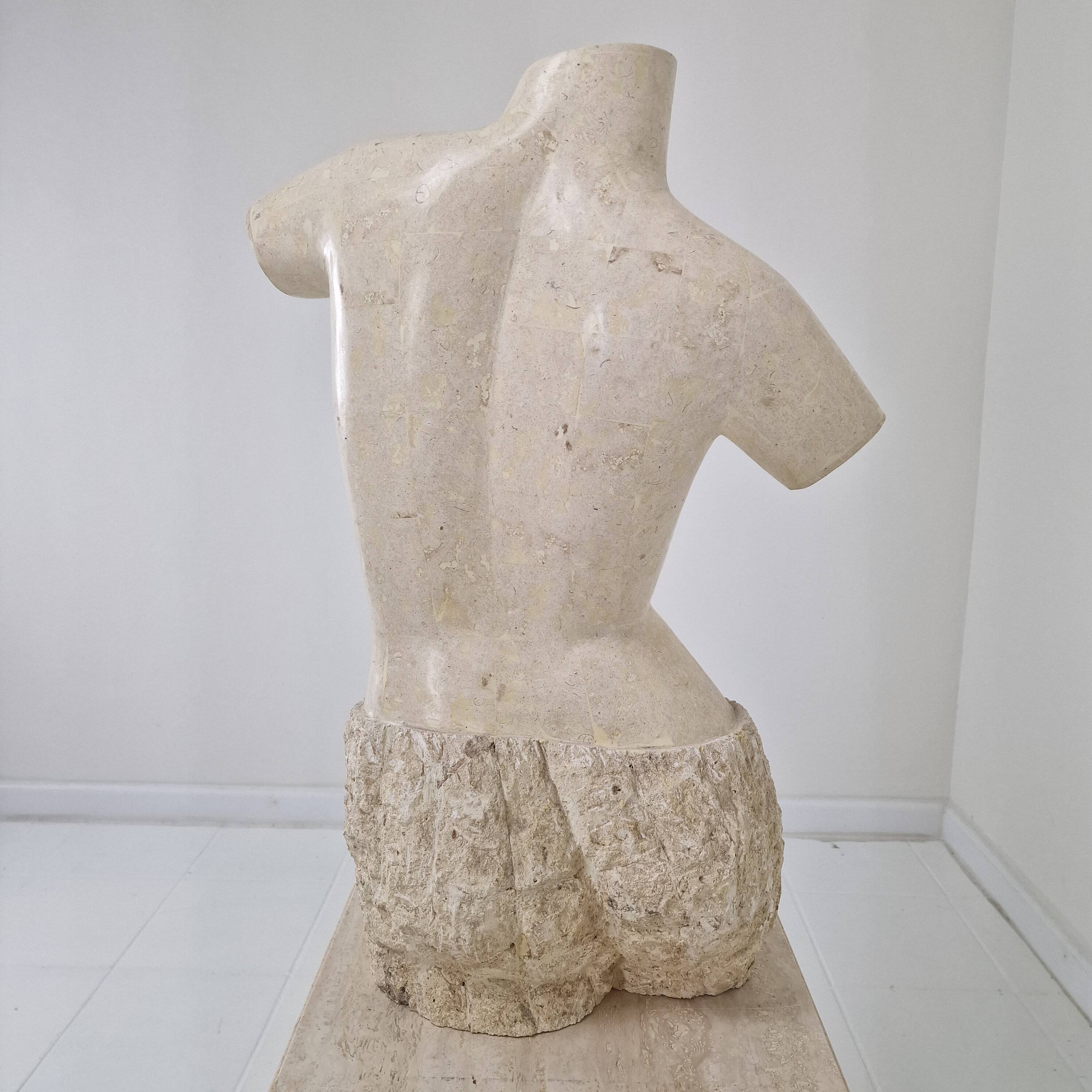Sculptural Contemporary Female Torso Crafted from Layered Reclaimed Mactan