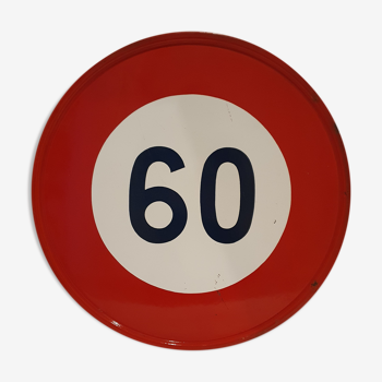 Enamelled road sign 60 km/h