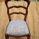 Chaises en merisier recouverte de Toile de Jouy