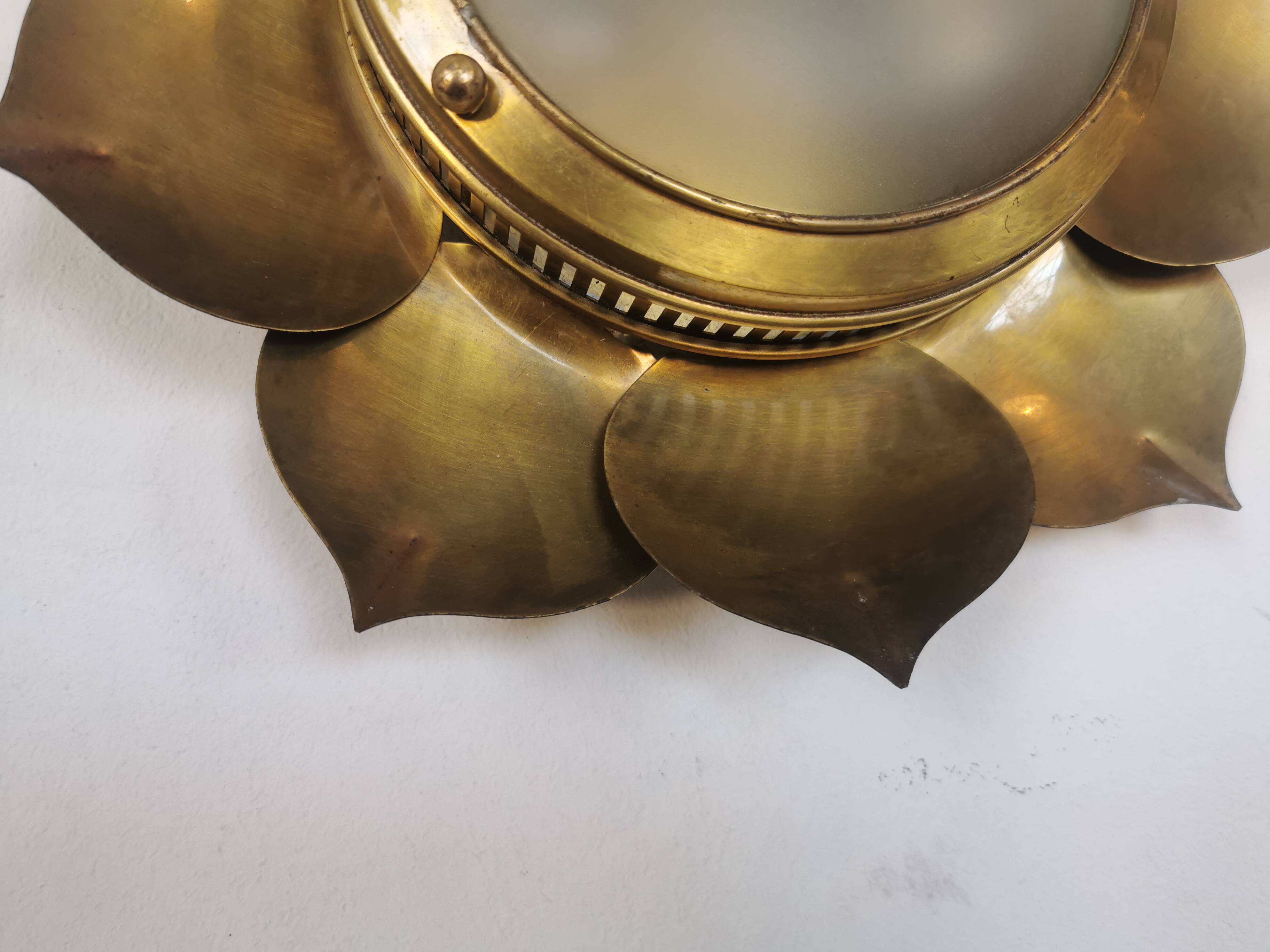 Brass flower ceiling or wall light