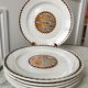 set of 6 flat plates Sarreguemines model "Nomeny" art deco 30s