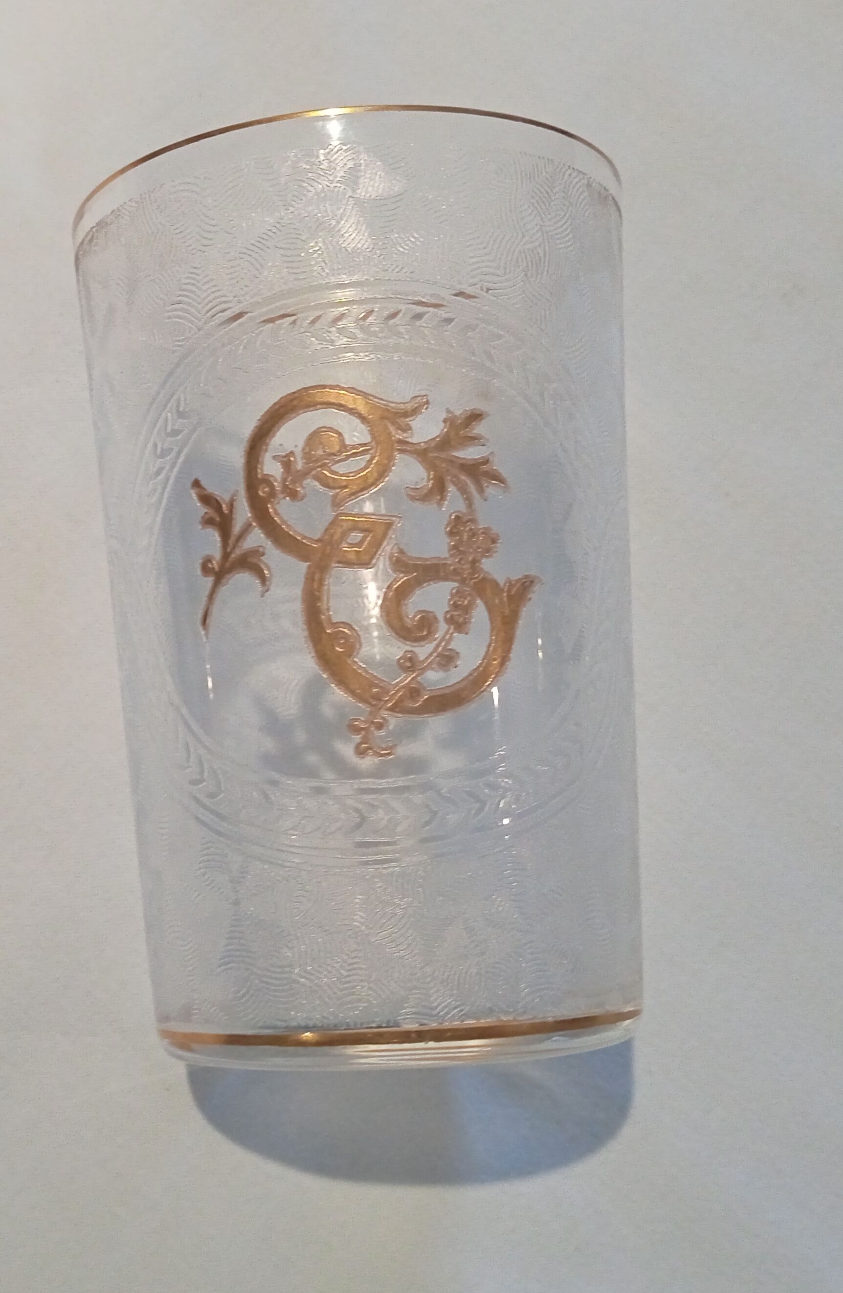 Crystal wedding goblet with gold engraving