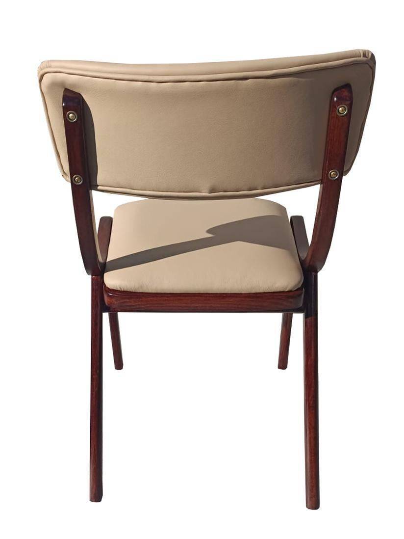 Chaise, cuir crème clair, pologne, 1960s
