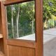 Parisian bonnetière cabinet, stripped display in solid oak from the 1930s.