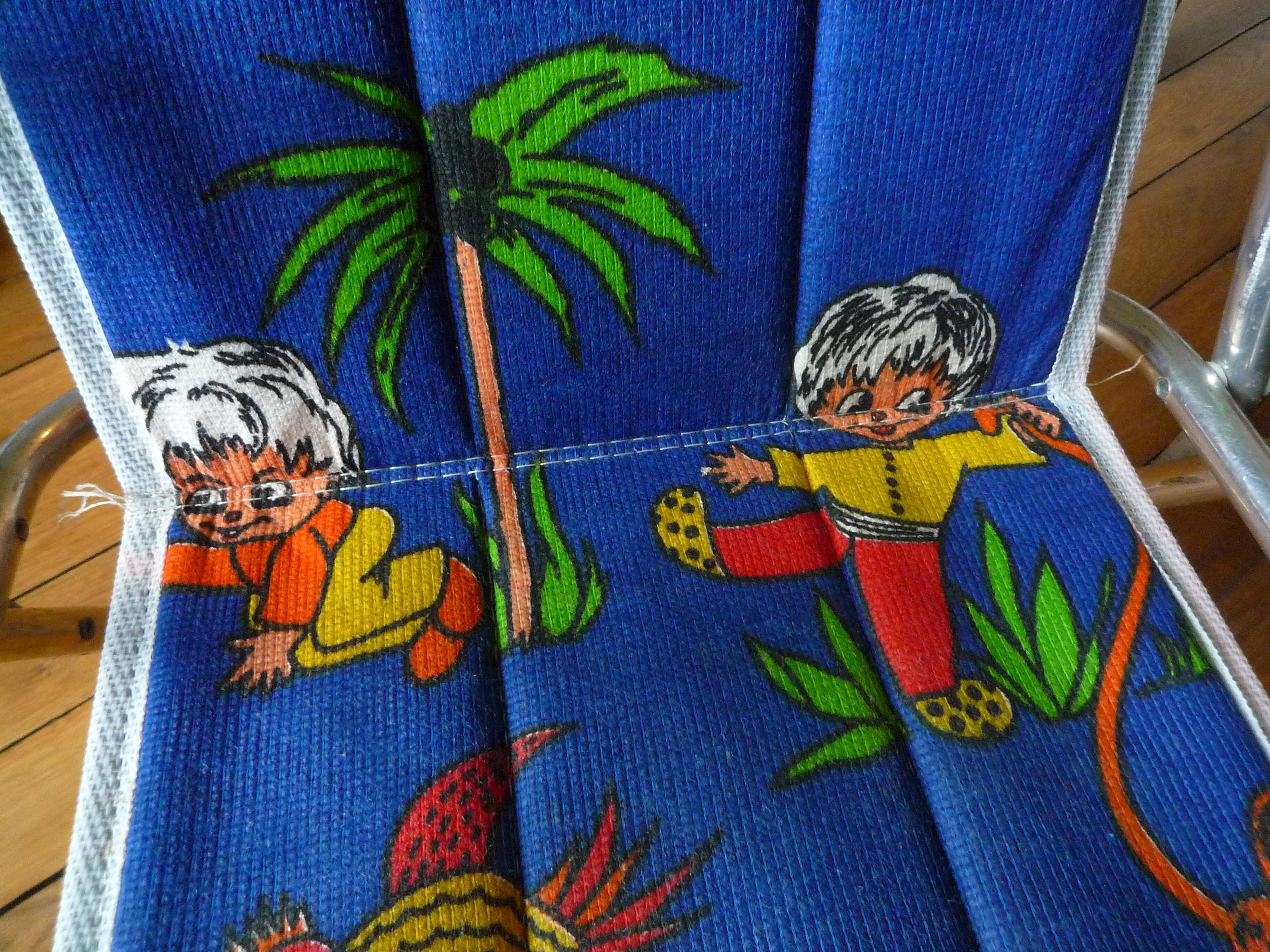 Folding camping children's chair, vintage 1970s