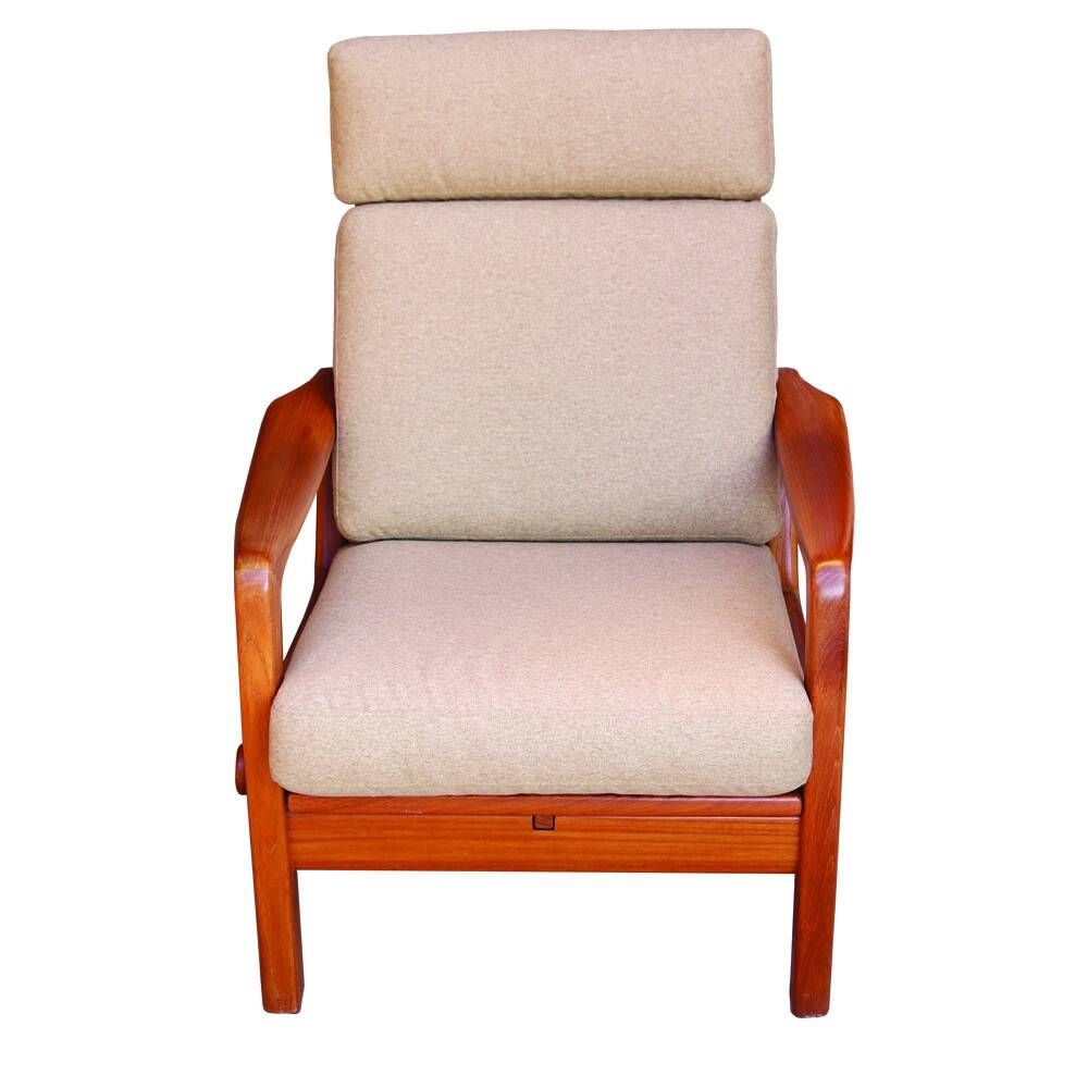 Danish Modern highback recliner armchair by Juul Kristensen for JK Denmark, 1960s
